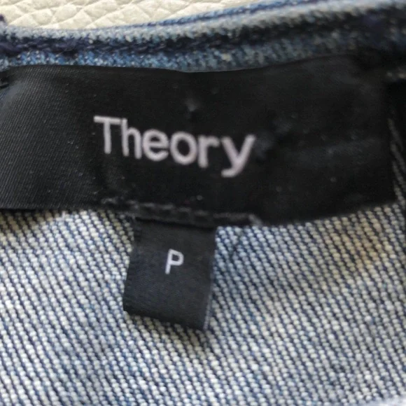 Theory denim top with back zipper size P -Host Pick🎈🎊🎉🎀 - Picture 3 of 7